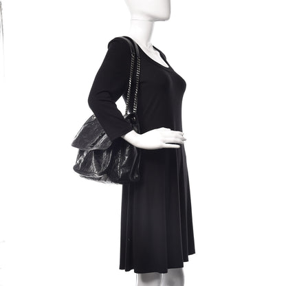 Saint Laurent Crinkled Calfskin Matelasse Monogram Large Niki Chain Satchel Black 2 of 9