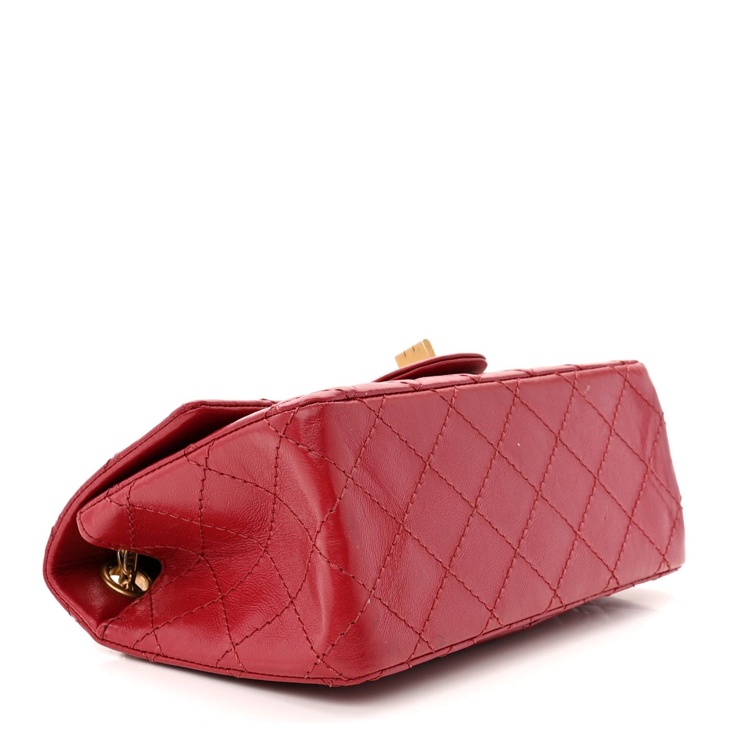 Aged Calfskin Quilted 2.55 Reissue Mini Flap Red