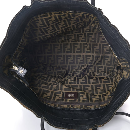 Fendi Calfskin Ruffle Roll Tote Black 4 of 7