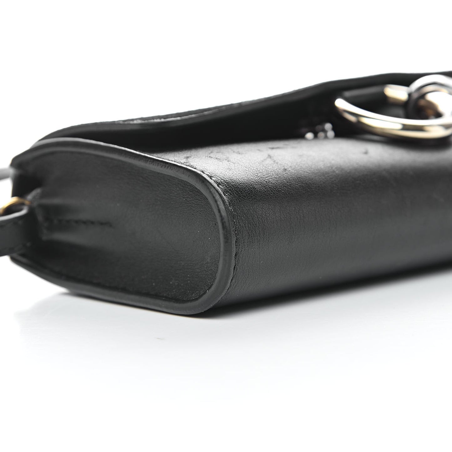 Suede Calfskin Mini Faye Shoulder Bag Black