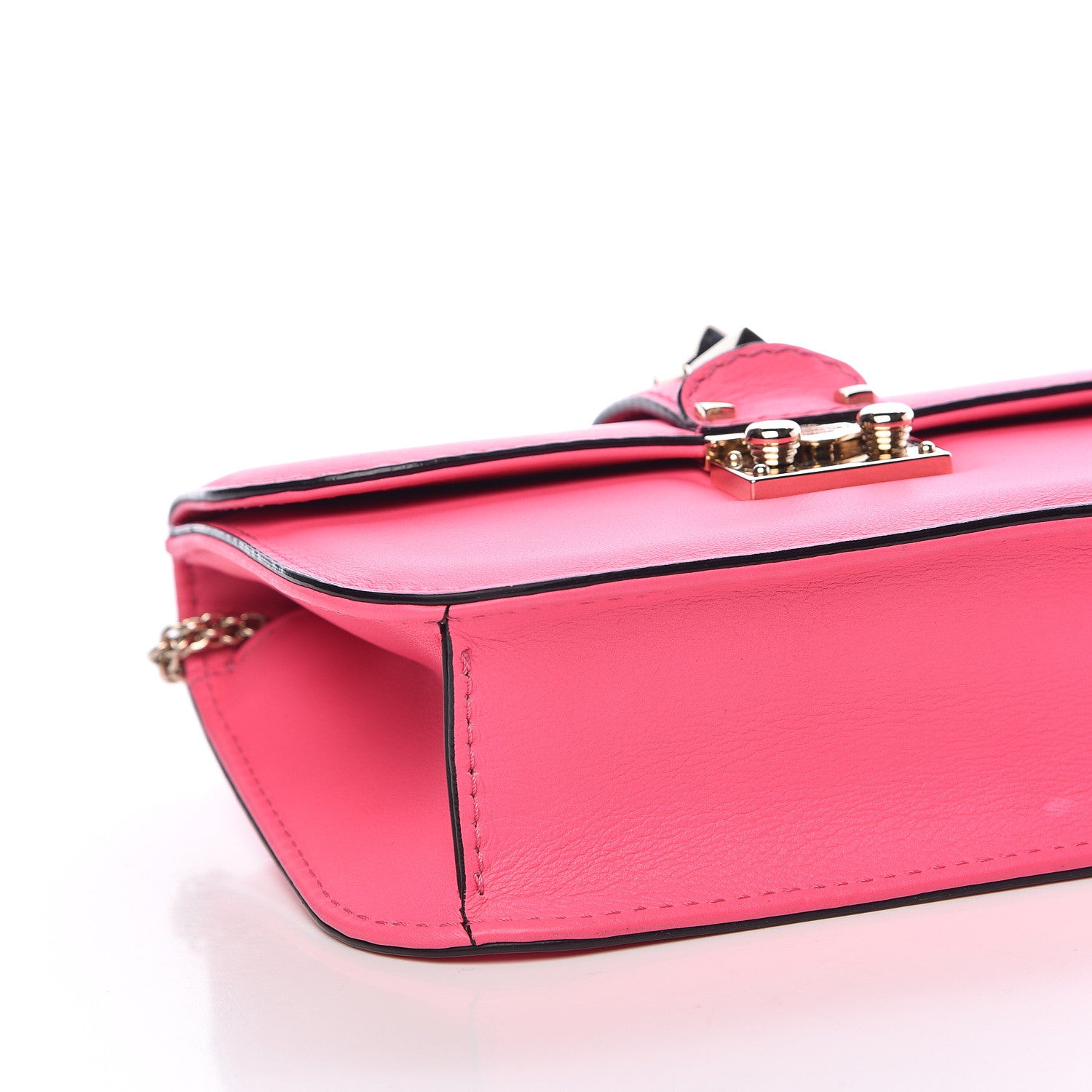 Valentino Garavani Vitello Small Glam Lock Rockstud Flap Framboise 7 of 11