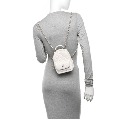 Chanel Caviar Quilted CC Mini Classic Backpack White 2 of 11