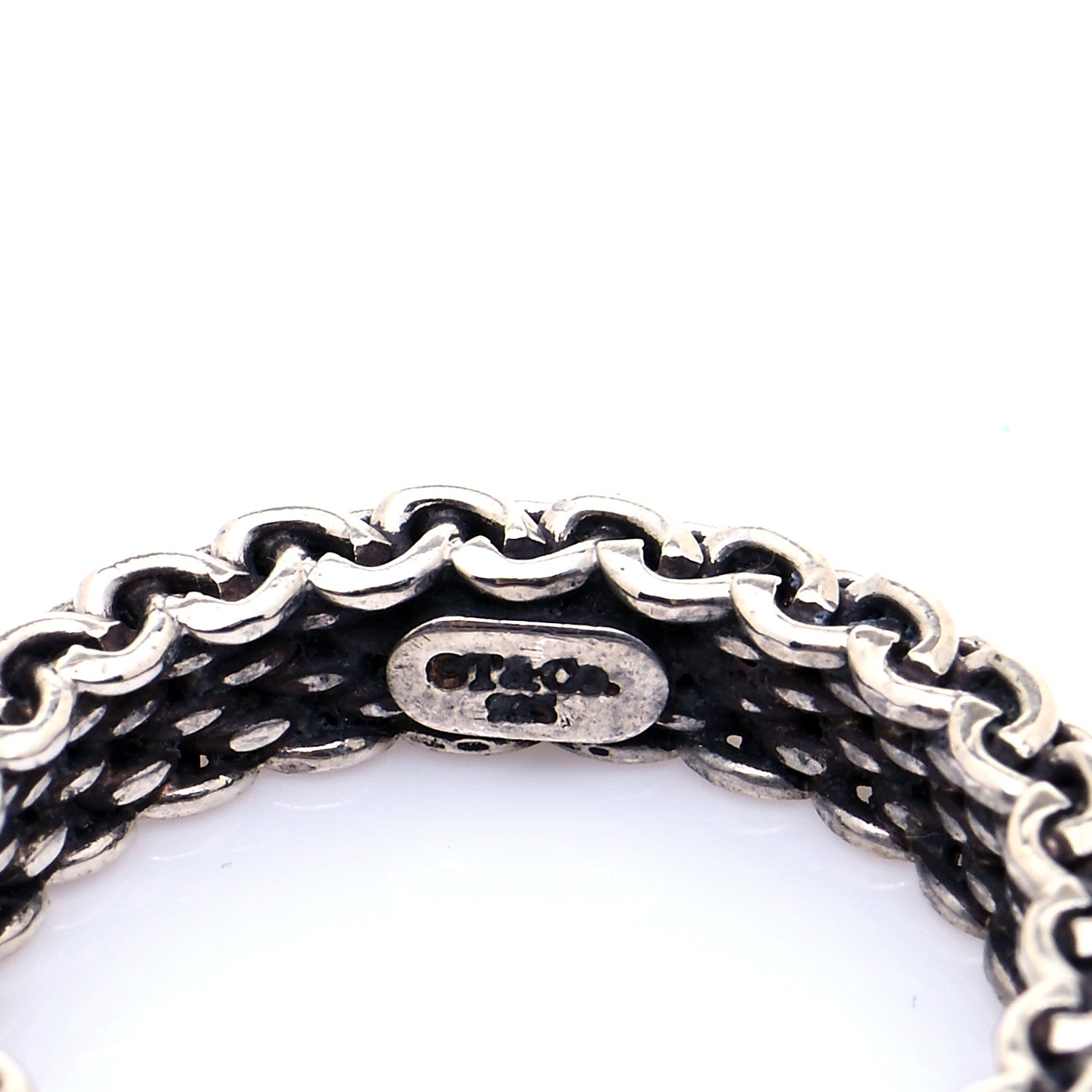 Tiffany Sterling Silver Narrow Mesh Somerset Ring 46 3.75 6 of 7