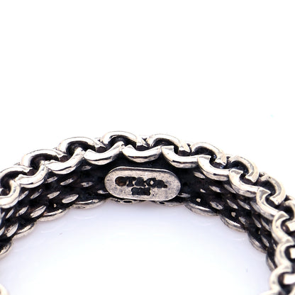 Tiffany Sterling Silver Narrow Mesh Somerset Ring 46 3.75 6 of 7