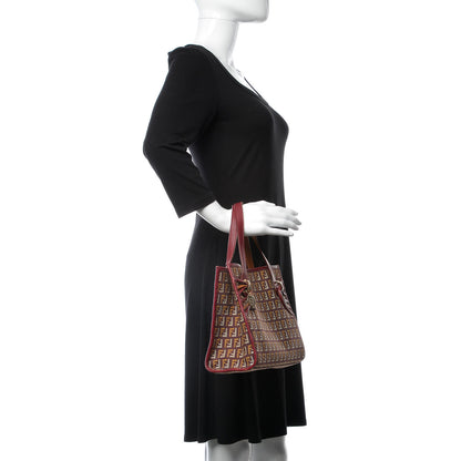 Fendi Zucchino Vitello Shopping Tote Amarena Ocra 2 of 7
