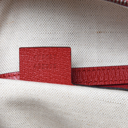 Gucci GG Supreme Monogram Web Bosco Patch Dome Backpack Beige Malva Hibiscus Red 7 of 9