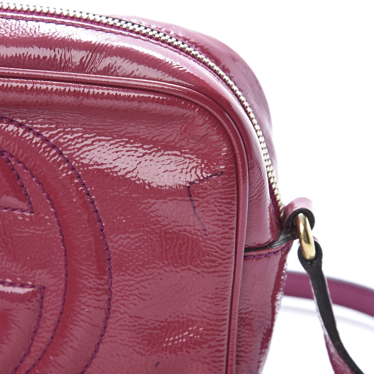Soft Patent Small Soho Disco Bag Bright Bougainvillea