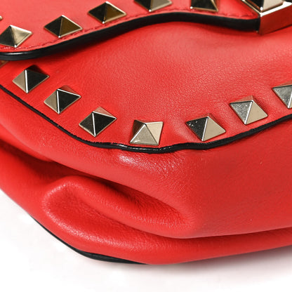 Valentino Garavani Vitello Mini Rockstud Flap Saddle Crossbody Bag Deep Orange 11 of 12