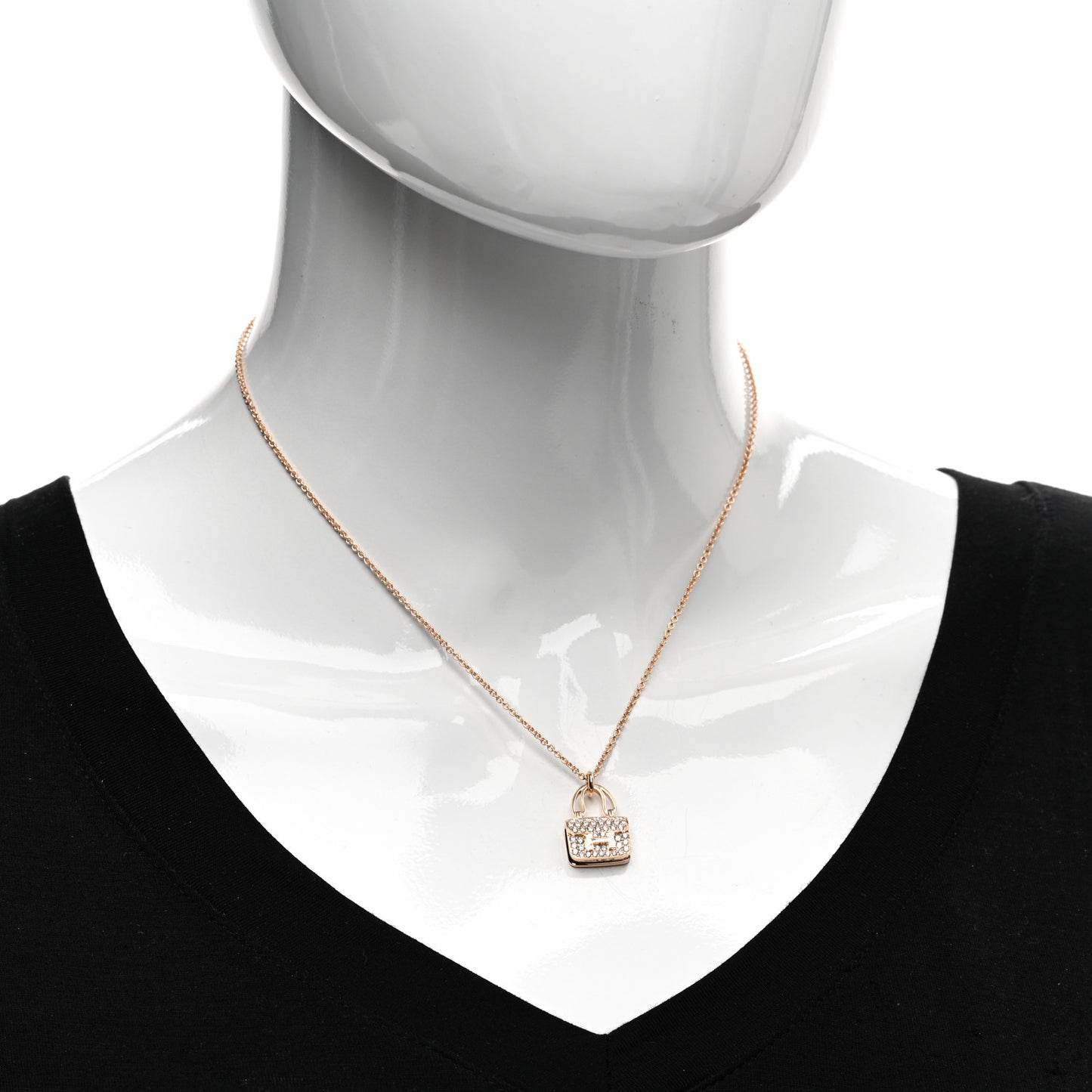 18K Rose Gold Diamond Constance Amulettes Pendant Necklace