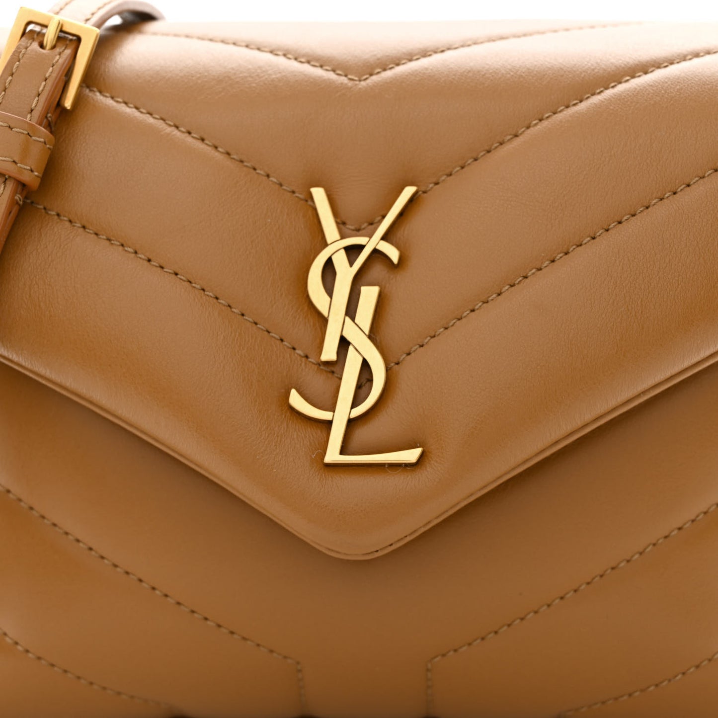 Calfskin Y Quilted Monogram Toy Loulou Crossbody Bag Dark Natural