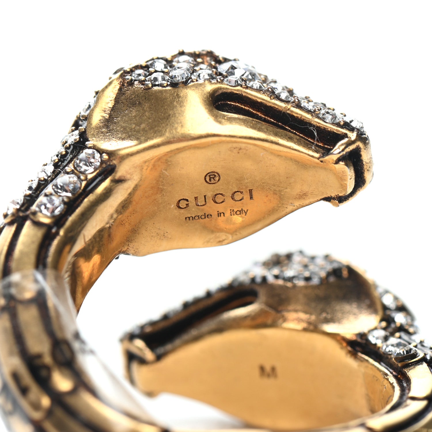 Gucci Metal Crystal Snake Ring M White GoldGUCCI Crystals Snake Ring M 5 of 6
