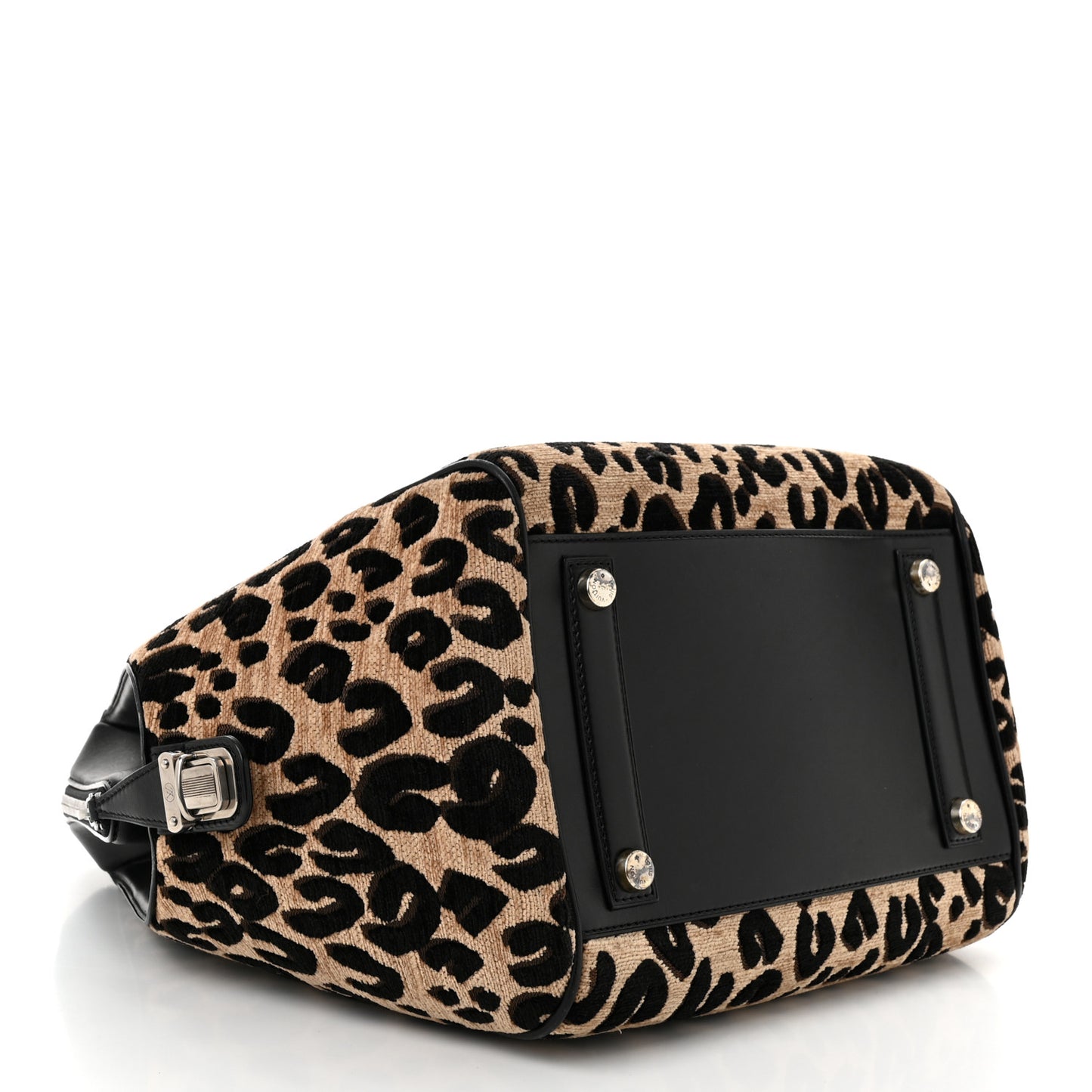 Jacquard Velvet Leopard Print Stephen Sprouse North South Bag Black