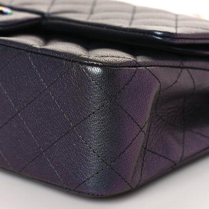 Chanel Iridescent Goatskin Quilted Medium Double Flap Purple 9 of 9