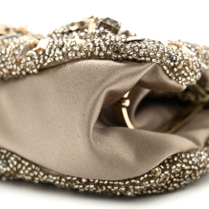 Judith Leiber Satin Beaded Crystal Evening Clutch Gold 9 of 11