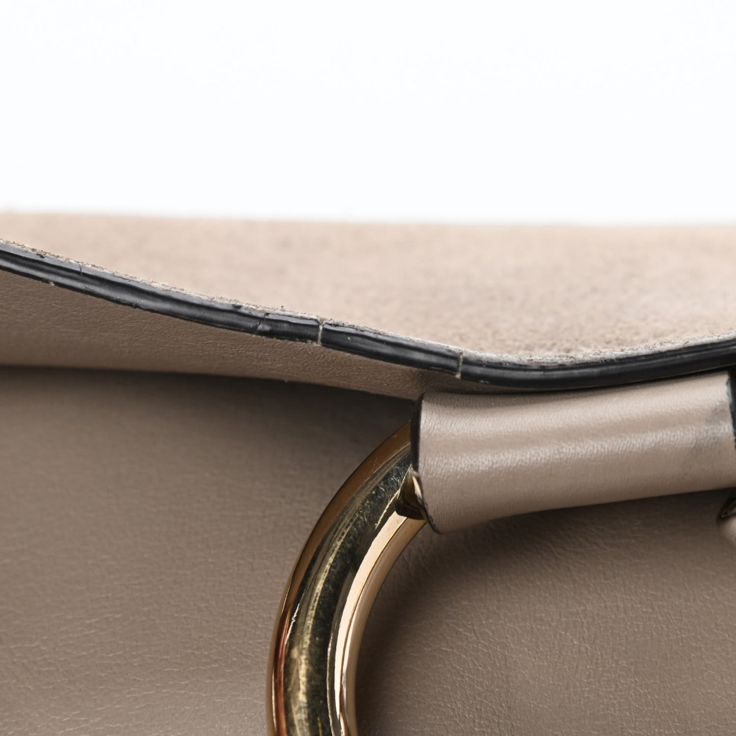 Suede Calfskin Small Faye Shoulder Bag Motty Grey