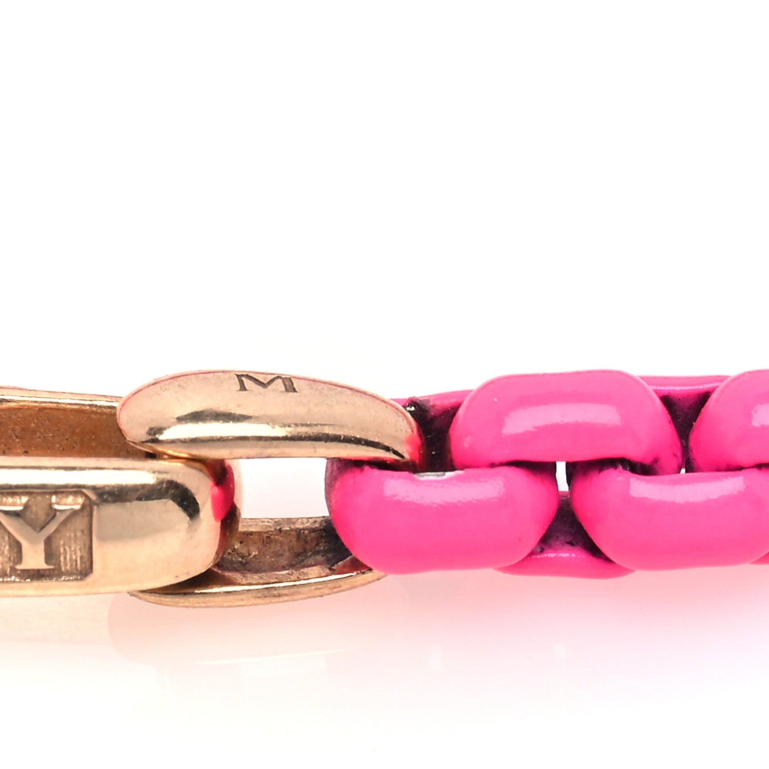 David Yurman 14K Rose Gold Acrylic Bel Aire 4mm Chain Bracelet Hot Pink 4 of 5