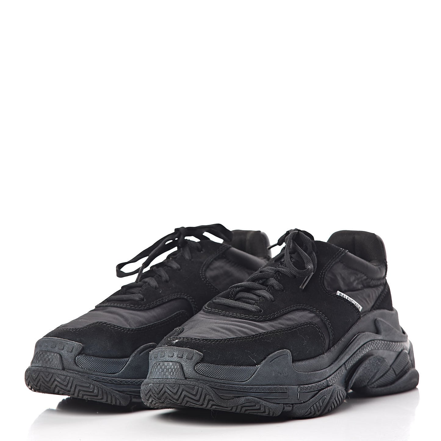 Nylon Suede Womens Triple S 2.0 Sneakers 40 Black