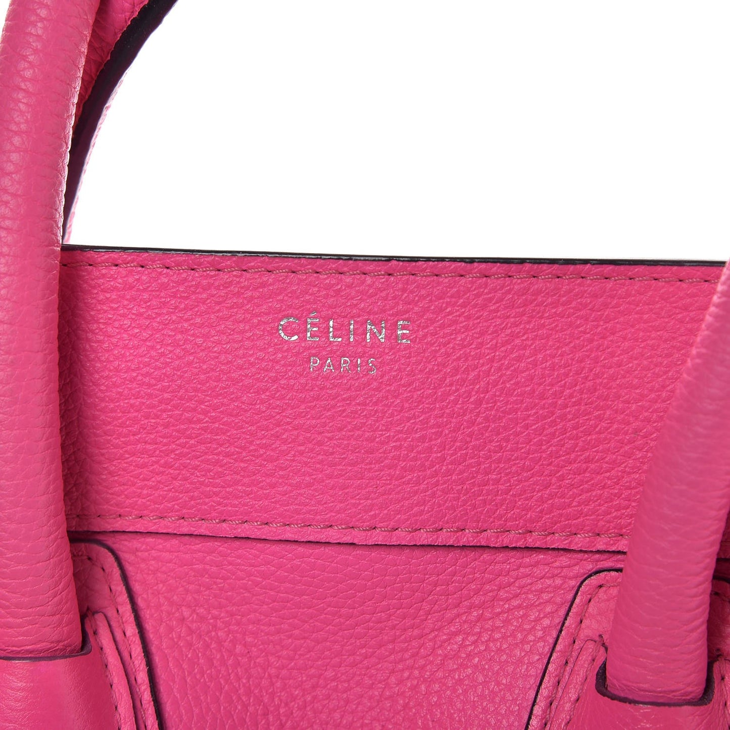 Drummed Calfskin Mini Luggage Fluo Pink