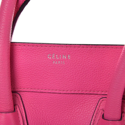 Celine Drummed Calfskin Mini Luggage Fluo Pink 6 of 13