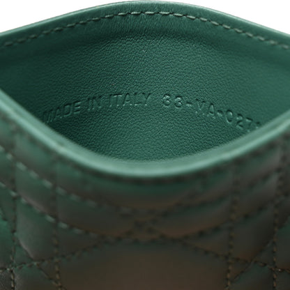 Christian Dior Lambskin Cannage Lady Dior Card Holder Cedar Green 7 of 7