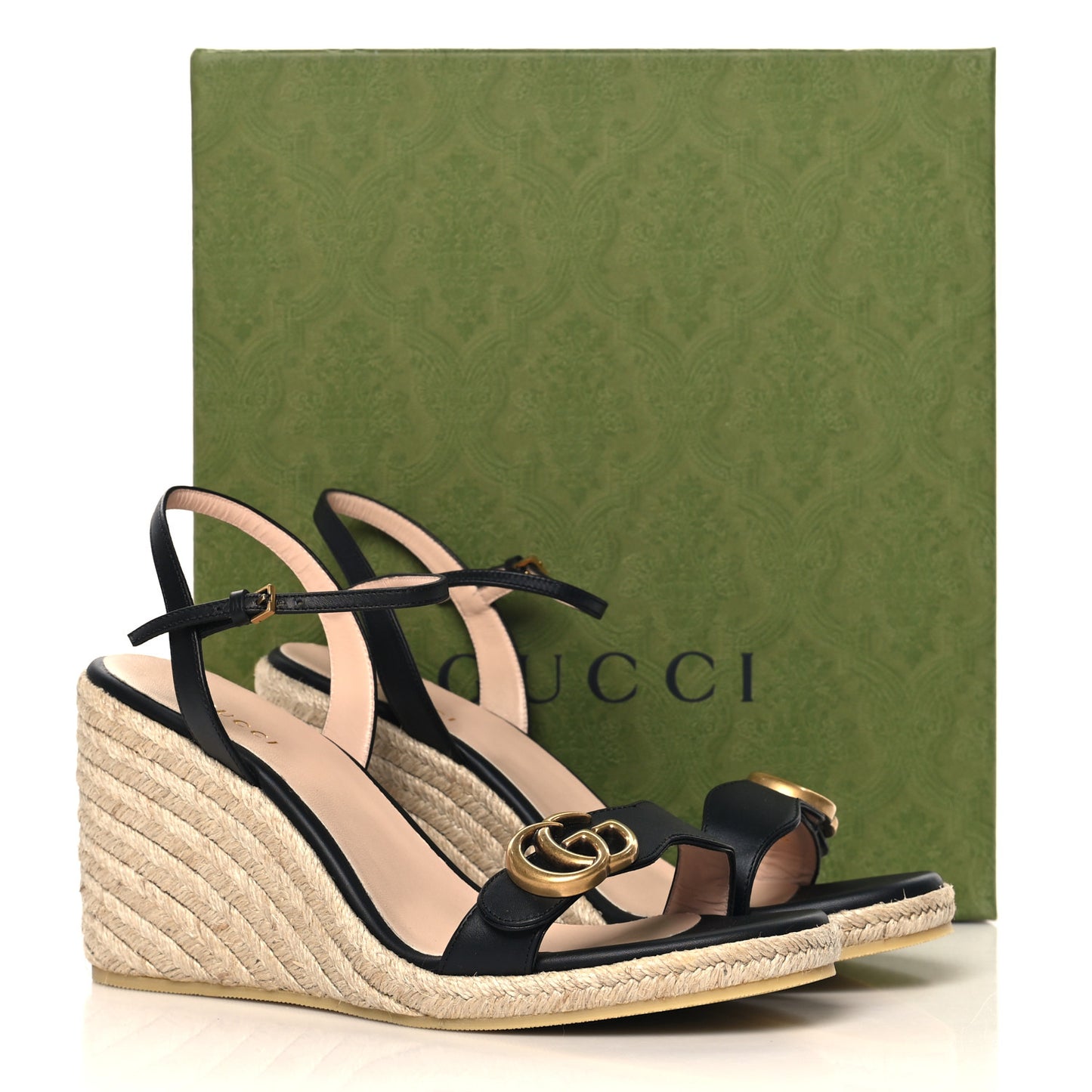 Galassia Aitana Espadrille 10/95mm Wedge Sandals 40.5 Black