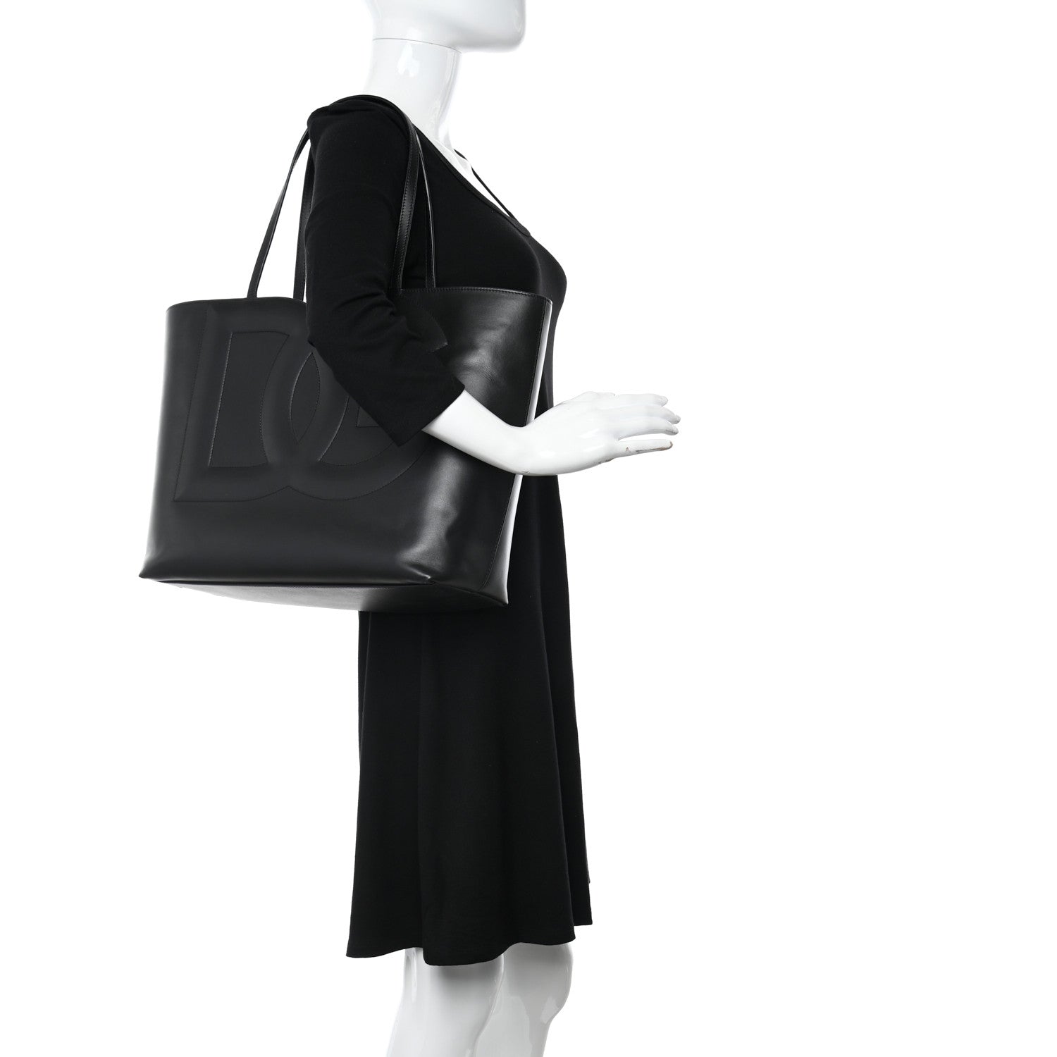 Dolce & Gabbana Calfskin DG Logo Shopper Tote Black 2 of 11