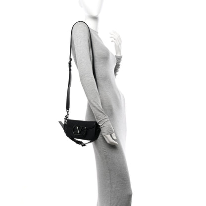 Valentino Garavani Calfskin Monochrome Vlogo Mini Loco Crossbody Bag Black 2 of 15