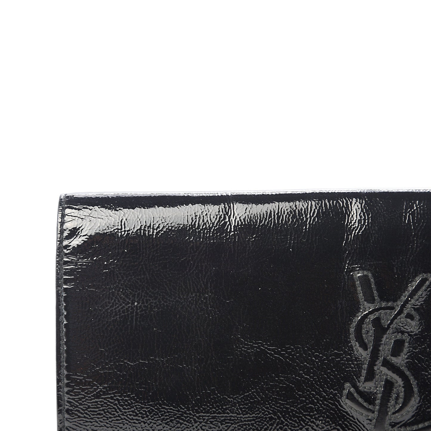 Textured Patent Monogram Small Belle De Jour Clutch Black