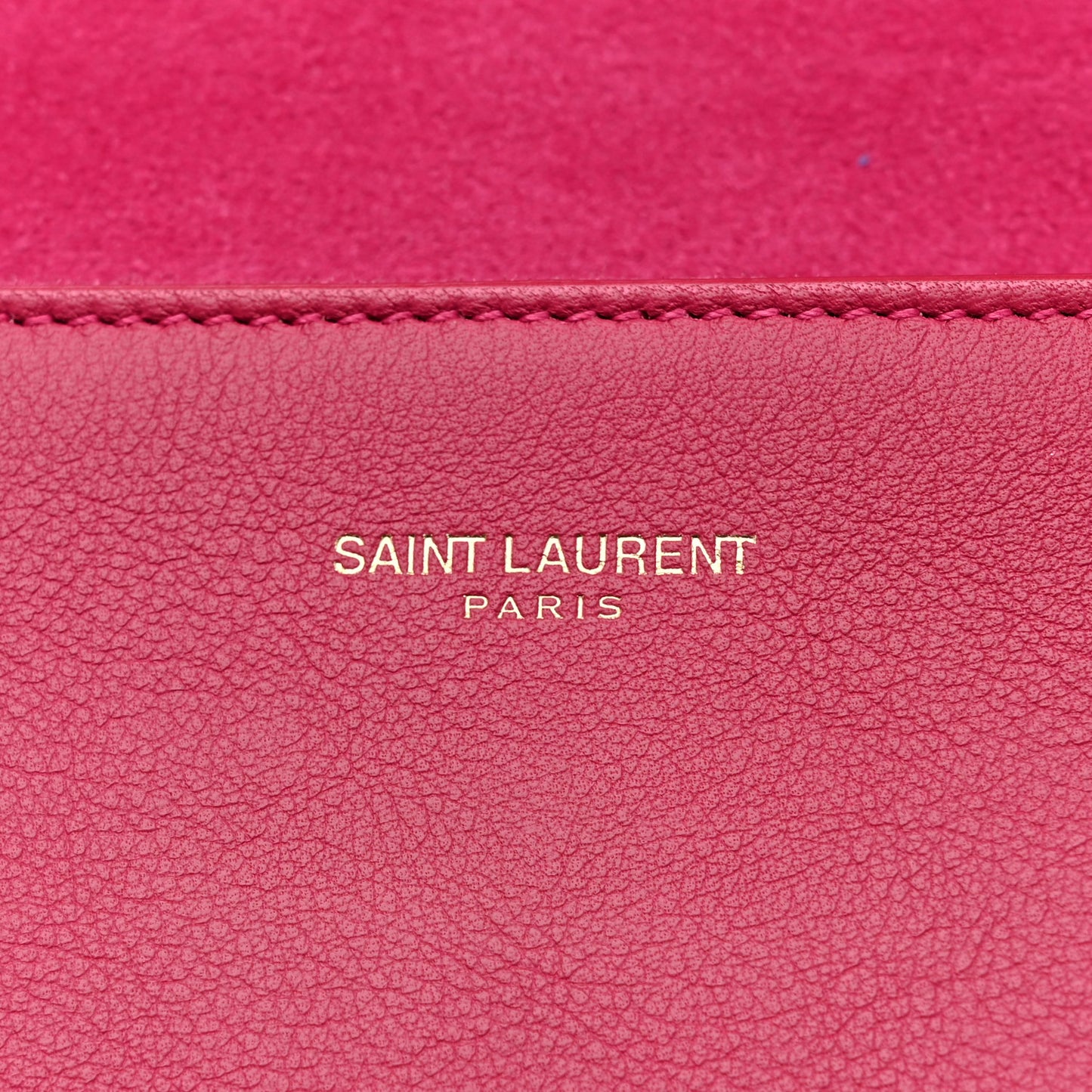 Calfskin Classic Y Ligne Clutch Fuchsia