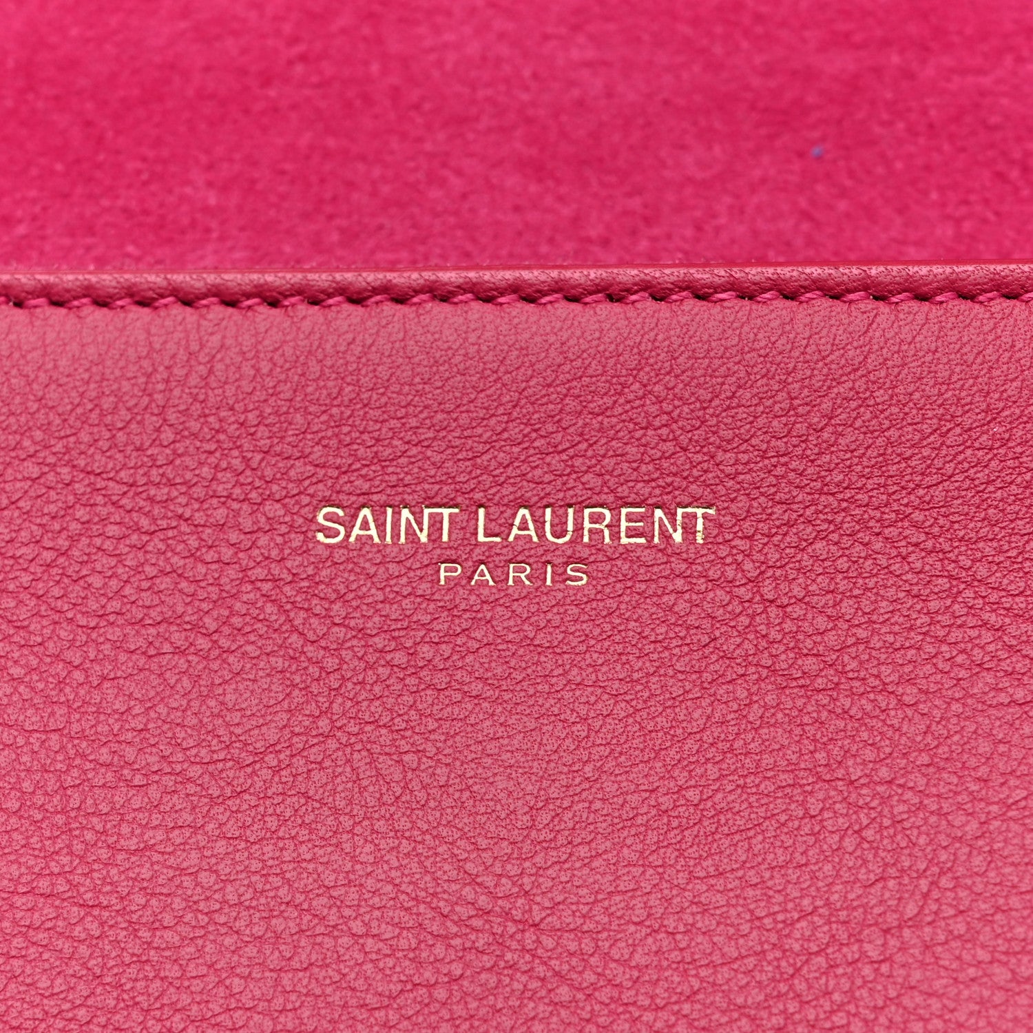 Saint Laurent Calfskin Classic Y Ligne Clutch Fuchsia 6 of 10