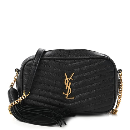 Saint Laurent Grain De Poudre Matelasse Monogram Mini Lou Camera Bag Black 1 of 10