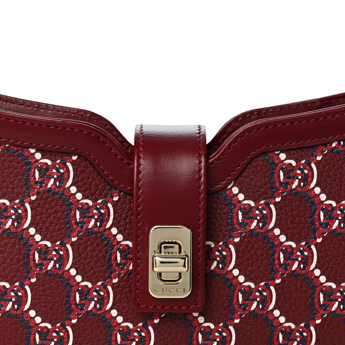 GG Shadow Monogram Mini Moon Side Shoulder Bag Rosso Ancora Red