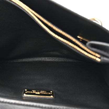 Salvatore Ferragamo Grained Calfskin Mya Flip Lock Shoulder Bag Black 5 of 11