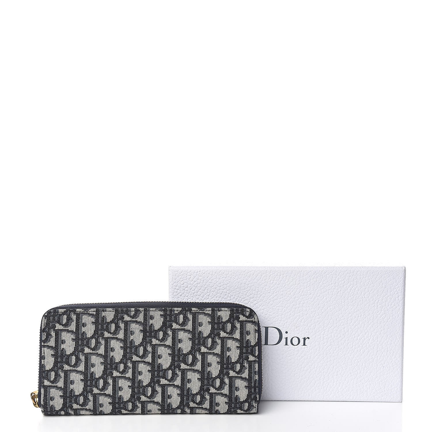 Christian Dior Oblique Zip Around Wallet Blue 8 of 8