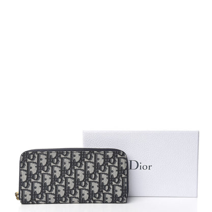 Christian Dior Oblique Zip Around Wallet Blue 8 of 8