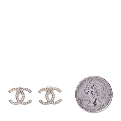 Chanel Crystal CC Earrings Gold 2 of 5