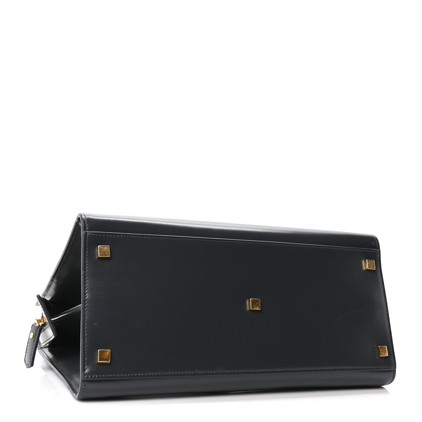 Shiny Calfskin Medium Uptown Tote Black