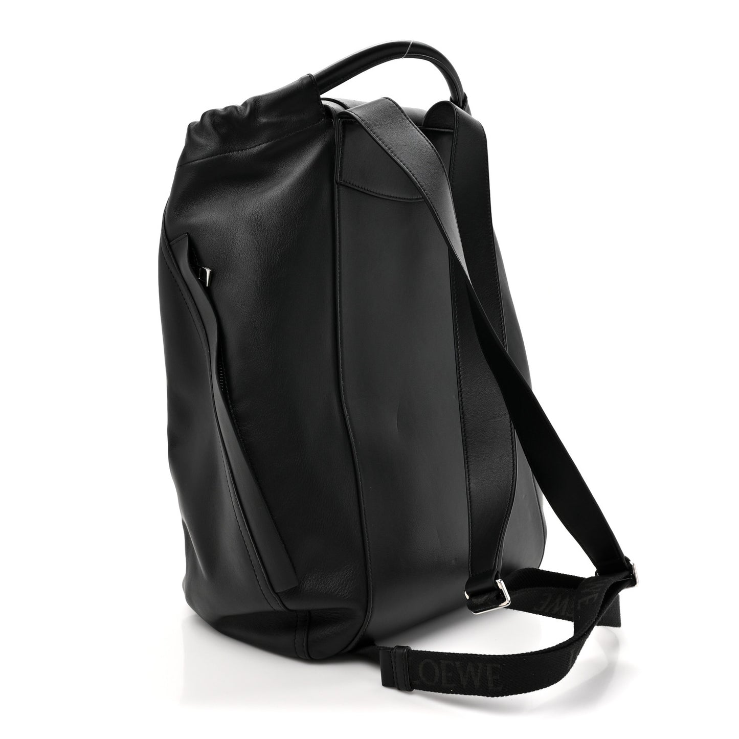 Shiny Calfskin Flamenco Backpack Black