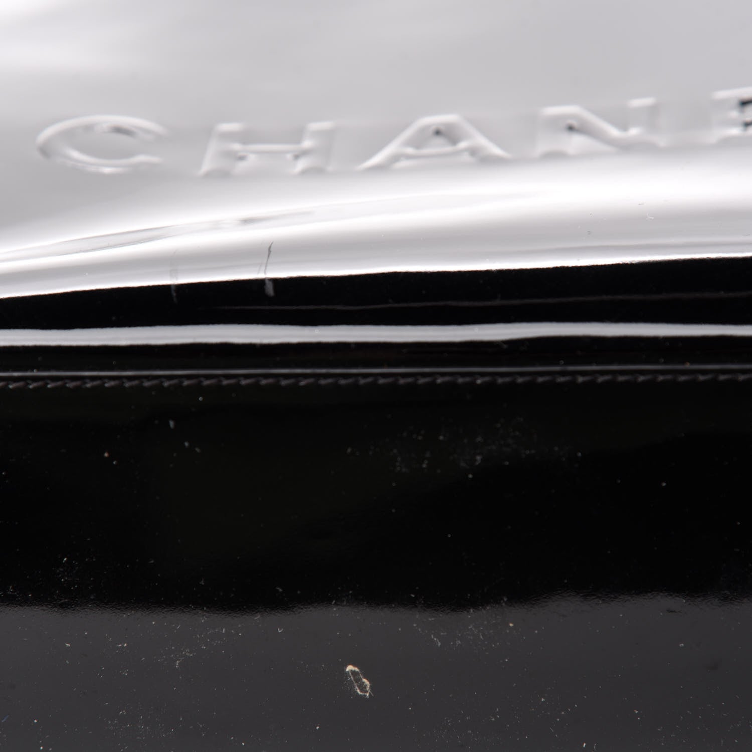 Chanel Patent Logo Shoulder Bag Black 9 of 13