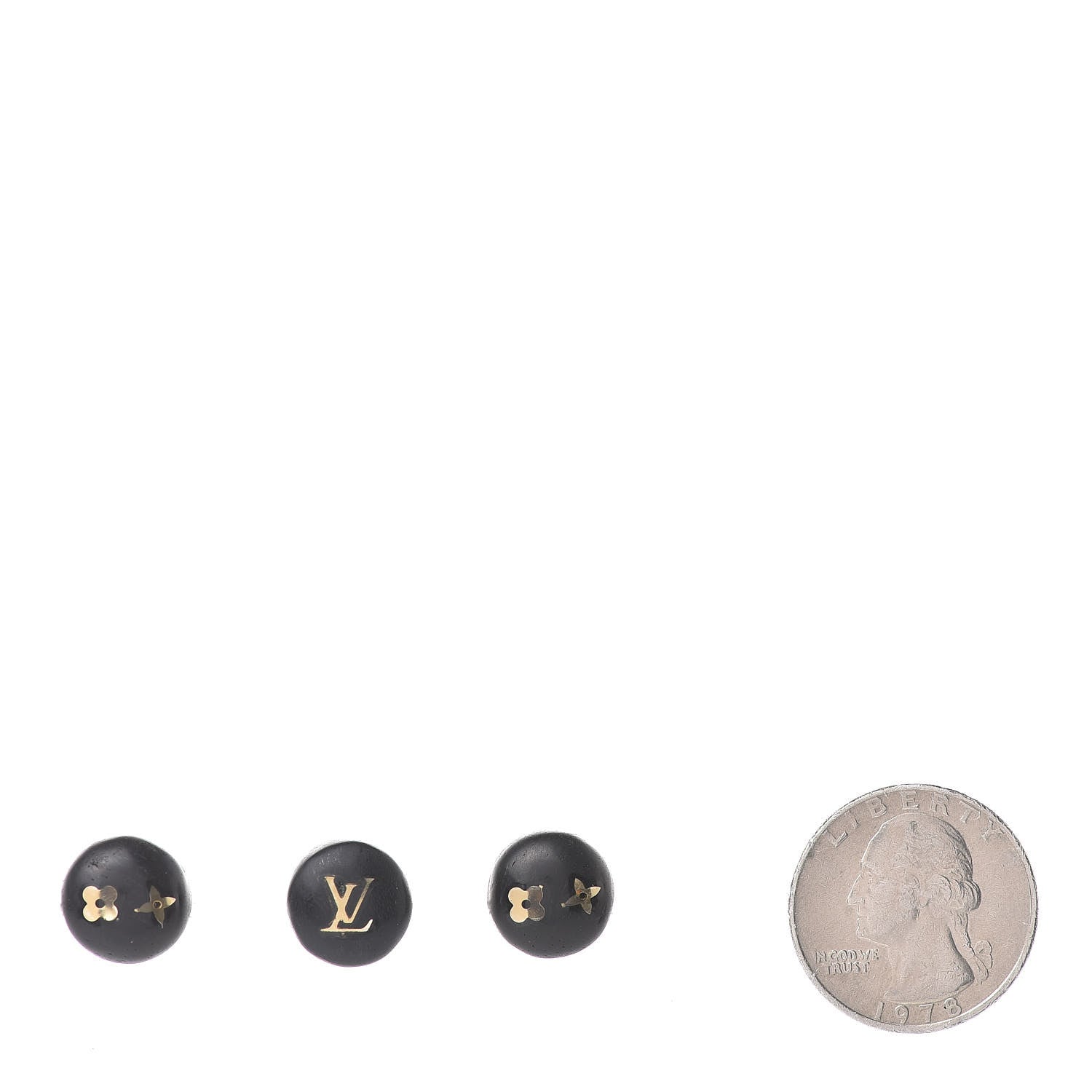 Louis Vuitton Tiger Wood Brass Silvania Stud Earrings 2 of 4