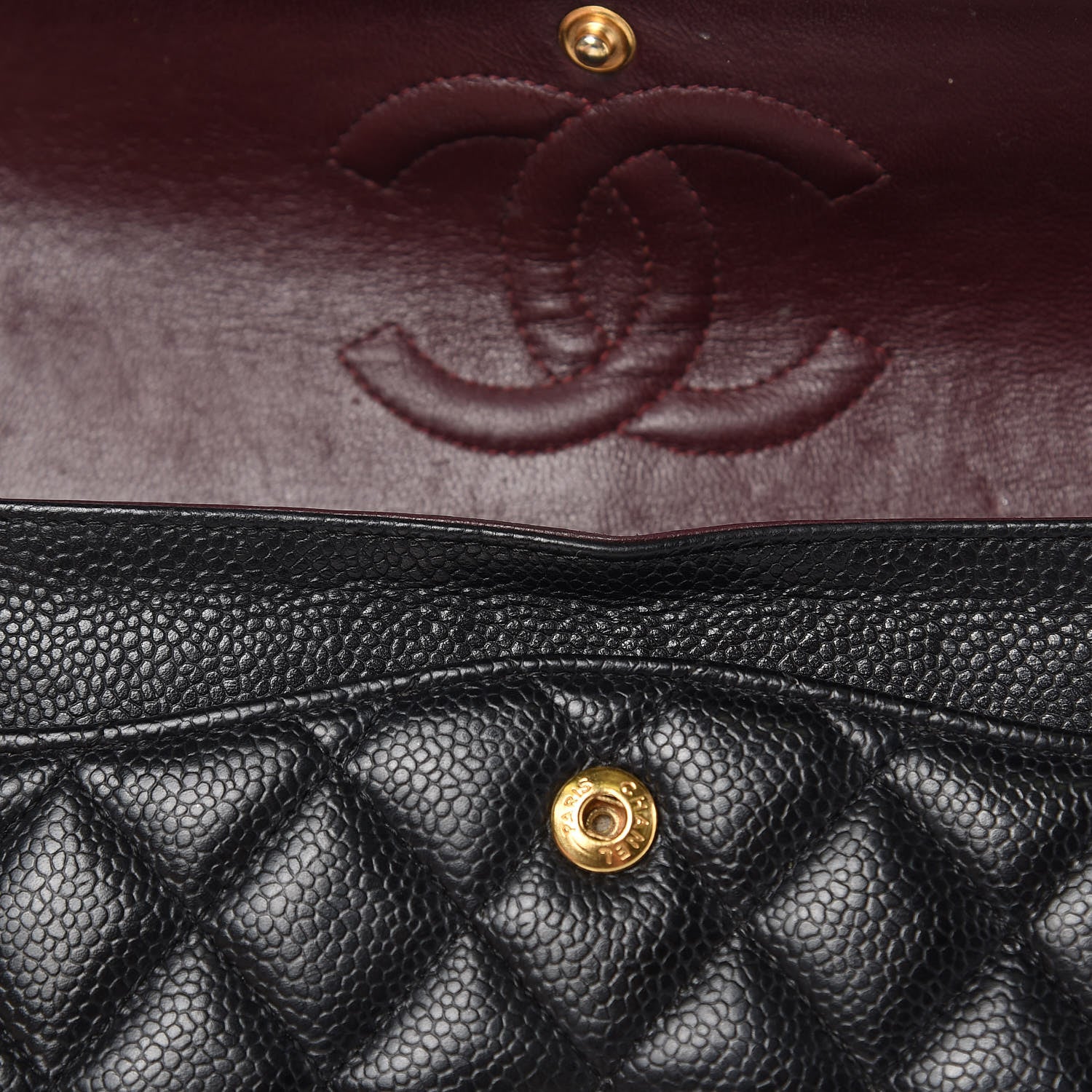 Chanel Caviar Quilted Medium Double Flap Black 12 of 22