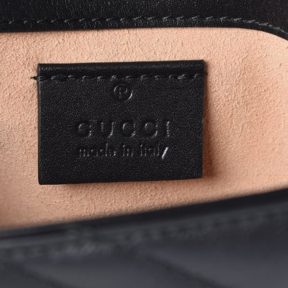Gucci Calfskin Matelasse Super Mini GG Marmont Shoulder Bag Black 5 of 7