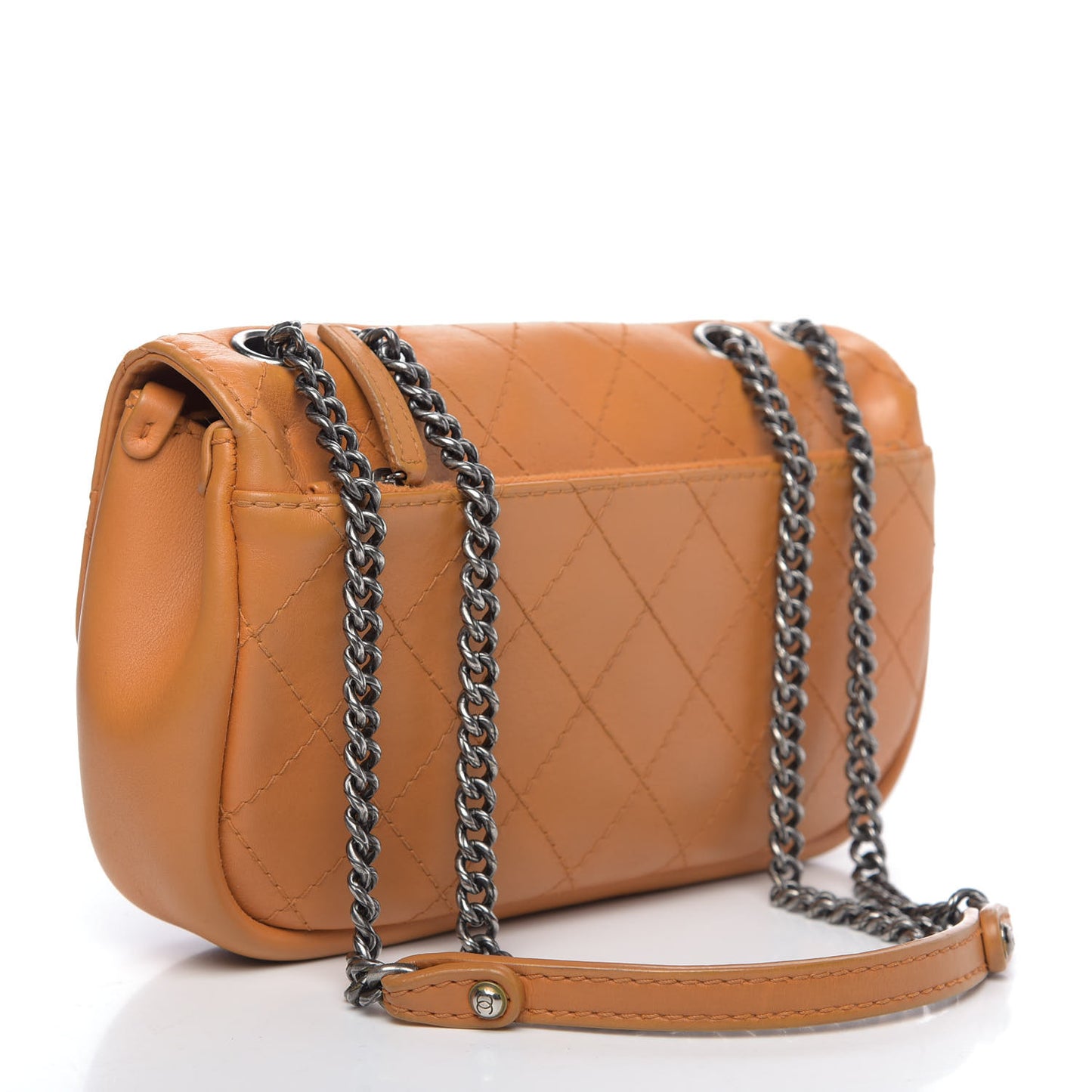 Calfskin Stitched Medium CC Sellier Flap Beige