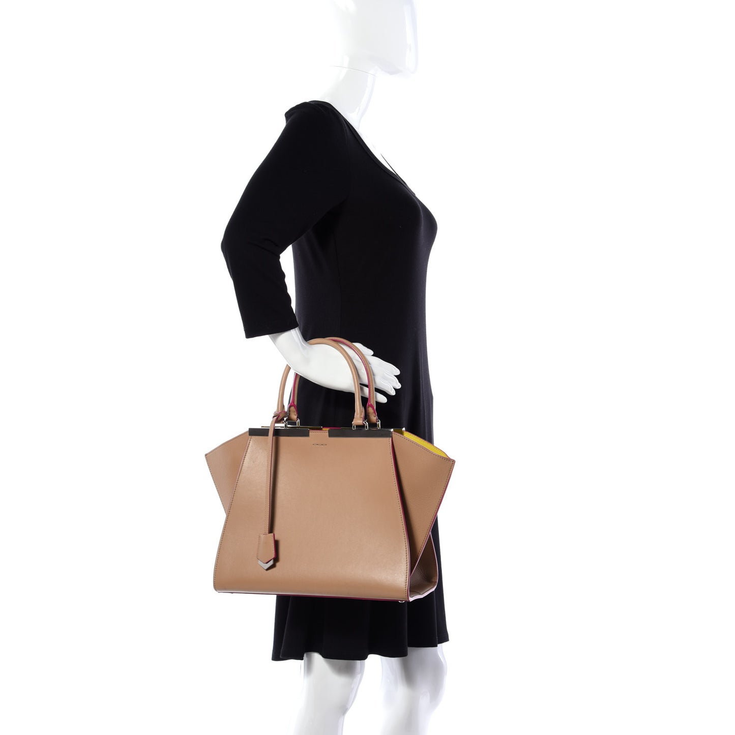 Vitello Dolce Shiny Nappa Petite 3Jours Tote Cuoio Lime
