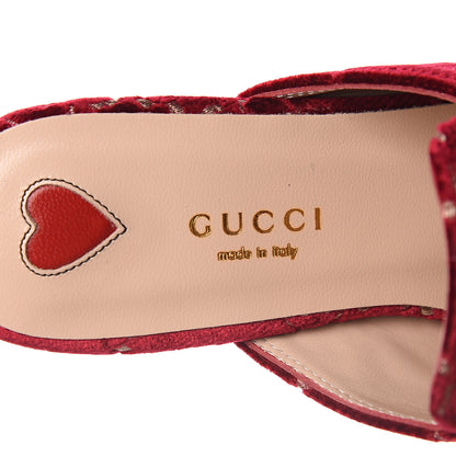 Gucci Velvet GG Monogram Womens Princetown Slippers 35.5 Red Cipria 7 of 9