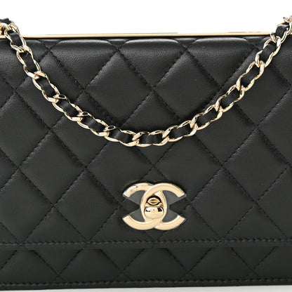 Chanel Lambskin Quilted Trendy CC Wallet On Chain WOC Black 10 of 13