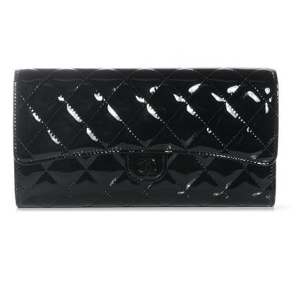 Chanel Patent Quilted Travel Wallet Black 1 of 8