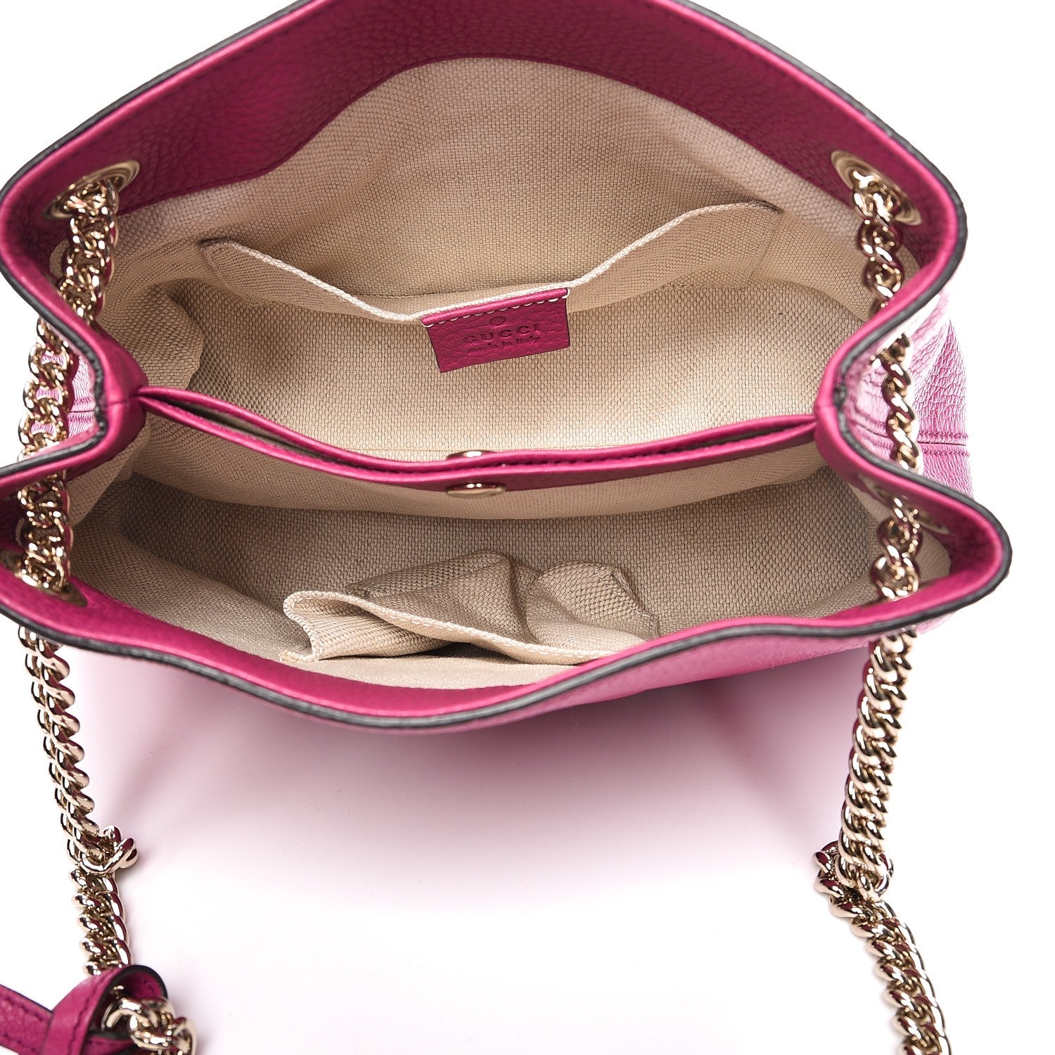 Gucci Cellarius Calfskin Small Soho Chain Shoulder Bag Bright Bouganville 5 of 7
