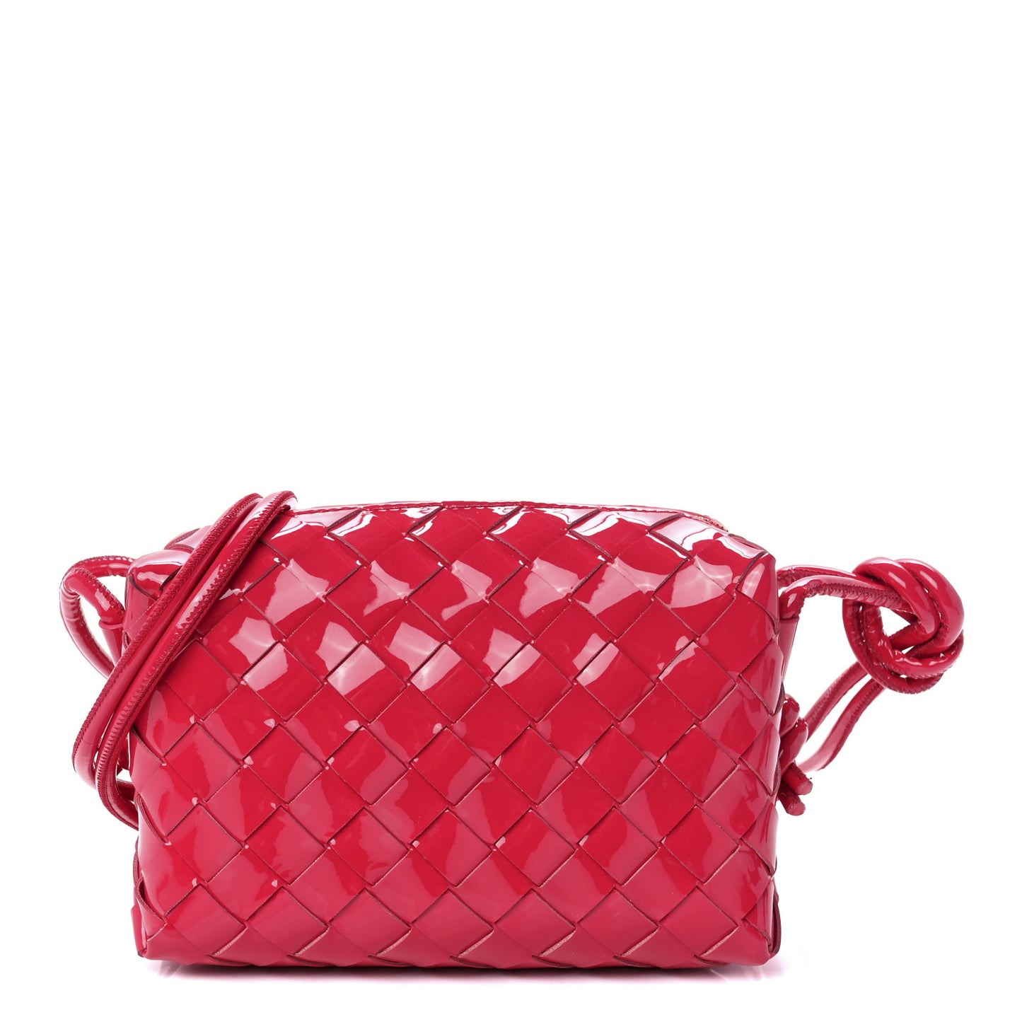 Patent Nappa Intrecciato Mini Loop Camera Bag Candy Stripe