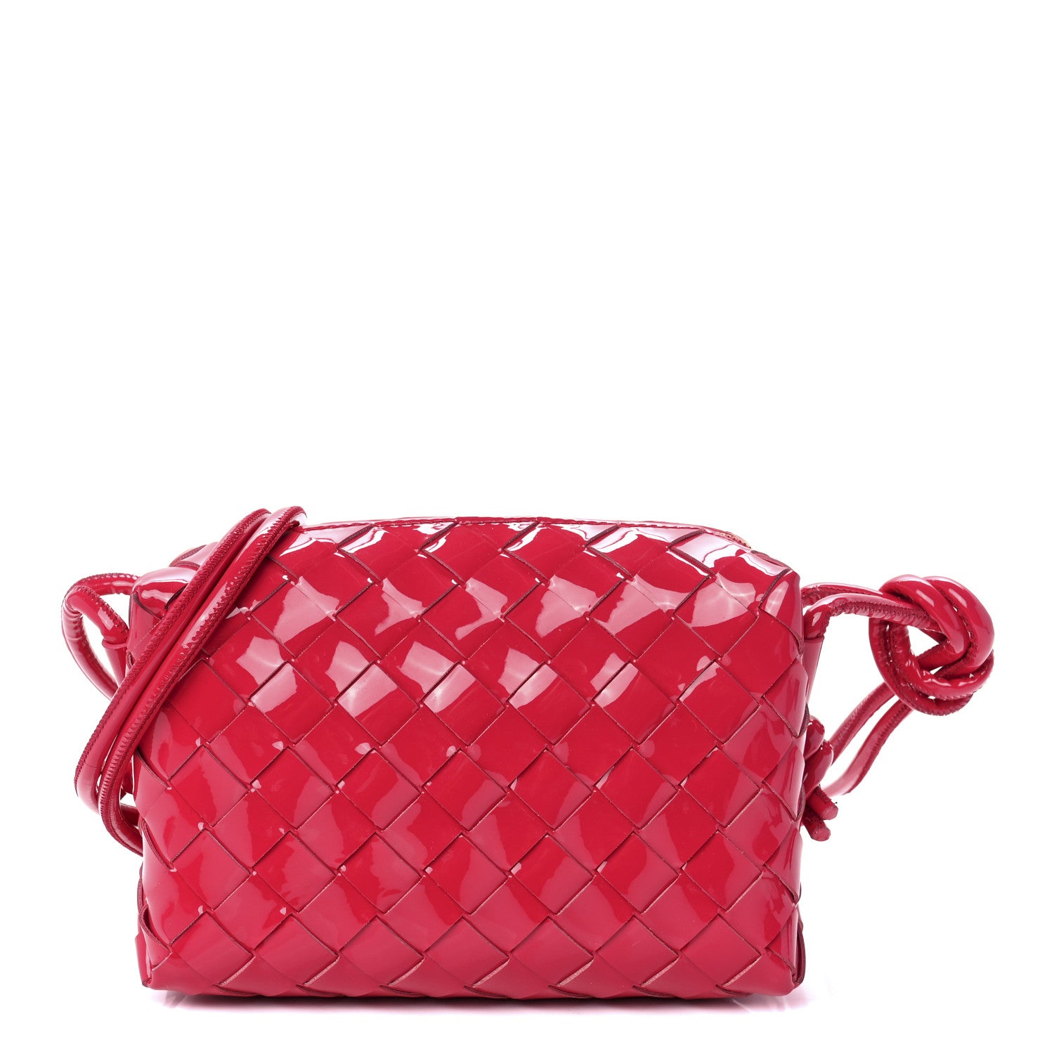 Bottega Veneta Patent Nappa Intrecciato Mini Loop Camera Bag Candy Stripe 1 of 10